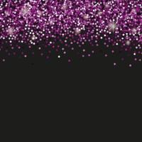 Black background with violet star confetti and space for text. vector