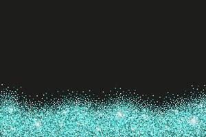 Black horizontal background with azure glitter sparkles or confetti and space for text. vector