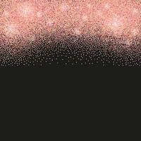 fondo negro con destellos de brillo de oro rosa o confeti y espacio para texto. vector