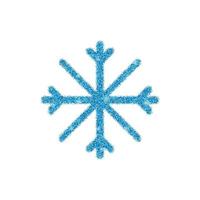 Azure glitter snowflake isolated on white background. vector