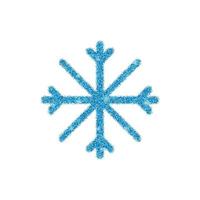 Azure glitter snowflake isolated on white background. vector