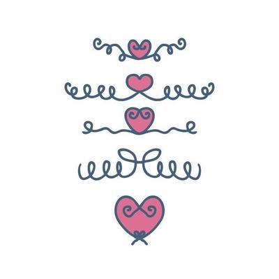 Doodle heart border template concept collection.