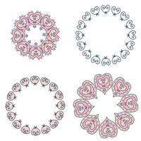 Doodle heart frame template concept collection. vector