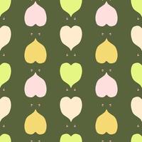 Simple aesthetic retro seamless pattern with hearts in 1960 style. vector