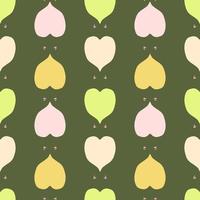 Simple aesthetic retro seamless pattern with hearts in 1960 style. vector