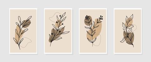Vector set of boho minimal wall art