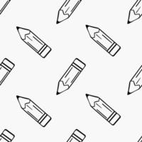 Seamless monochrome pencil  in doodle style pattern vector
