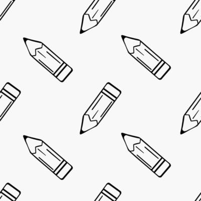 Seamless monochrome pencil  in doodle style pattern