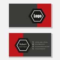 Red vector modern abstract clean and simple business card template