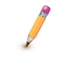Thick pencil with eraser vector
