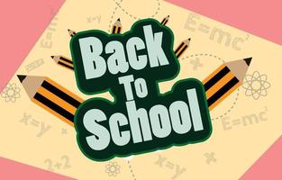 Back to school banner. Decoration with math equations and pencils. on the minimal background of the blackboard. vector illustration concept school and students