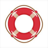 Lifebuoy is red on a white background. Can be used as a sticker, picture, icon, illustration, background, flyer, on holidays, quest, party. vector