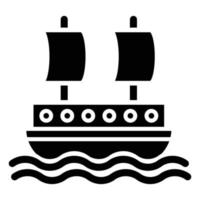 estilo de icono de barco pirata vector