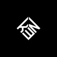 diseño del logotipo de la letra kwn sobre fondo negro. concepto de logotipo de letra de iniciales creativas kwn. diseño de letras kwn. vector