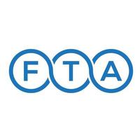 FTA letter logo design on black background. FTA creative initials letter logo concept. FTA letter design. vector
