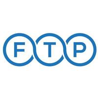FTP letter logo design on black background. FTP creative initials letter logo concept. FTP letter design. vector