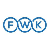 diseño de logotipo de letra fwk sobre fondo negro. concepto de logotipo de letra de iniciales creativas fwk. diseño de letras fwk. vector