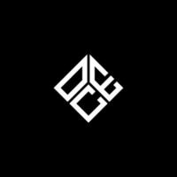 OCE letter logo design on black background. OCE creative initials letter logo concept. OCE letter design. vector