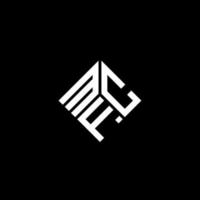 diseño de logotipo de letra mfc sobre fondo negro. concepto de logotipo de letra de iniciales creativas mfc. diseño de letras mfc. vector
