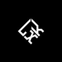 LXK letter logo design on black background. LXK creative initials letter logo concept. LXK letter design. vector