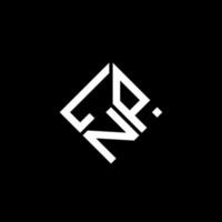 Diseño de logotipo de letra lnp sobre fondo negro. Concepto de logotipo de letra de iniciales creativas de lnp. diseño de carta lnp. vector