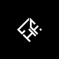 LHF letter logo design on black background. LHF creative initials letter logo concept. LHF letter design. vector