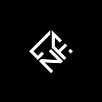 Diseño de logotipo de letra lnf sobre fondo negro. Concepto de logotipo de letra de iniciales creativas lnf. Diseño de letras lnf. vector