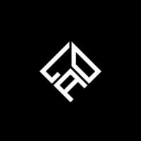 diseño de logotipo de letra lao sobre fondo negro. concepto de logotipo de letra de iniciales creativas de lao. diseño de letras lao. vector