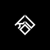 diseño del logotipo de la letra kou sobre fondo negro. concepto de logotipo de letra de iniciales creativas kou. diseño de letras kou. vector