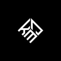 diseño de logotipo de letra kmj sobre fondo negro. concepto de logotipo de letra inicial creativa kmj. diseño de letras kmj. vector