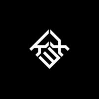 diseño del logotipo de la letra kwx sobre fondo negro. concepto de logotipo de letra de iniciales creativas kwx. diseño de letras kwx. vector