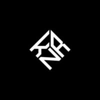diseño de logotipo de letra knr sobre fondo negro. concepto de logotipo de letra de iniciales creativas knr. diseño de letras knr. vector