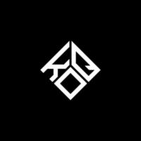 diseño de logotipo de letra koq sobre fondo negro. concepto de logotipo de letra inicial creativa koq. diseño de letras koq. vector