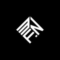 diseño de logotipo de letra mfn sobre fondo negro. concepto de logotipo de letra de iniciales creativas mfn. diseño de carta mfn. vector