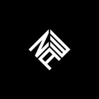 NAW letter logo design on black background. NAW creative initials letter logo concept. NAW letter design. vector