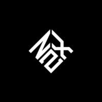 diseño de logotipo de letra nzx sobre fondo negro. concepto de logotipo de letra de iniciales creativas nzx. diseño de letras nzx. vector