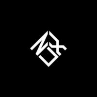 diseño del logotipo de la letra nux sobre fondo negro. concepto de logotipo de letra de iniciales creativas nux. diseño de letra nux. vector