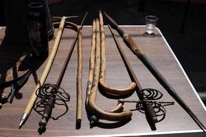 Old things and tools are sold at a flea market in Israel photo