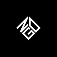 NGO letter logo design on black background. NGO creative initials letter logo concept. NGO letter design. vector