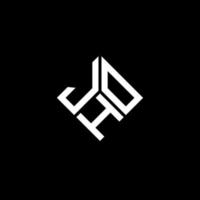 JHO letter logo design on black background. JHO creative initials letter logo concept. JHO letter design. vector
