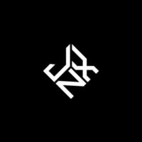JNX letter logo design on black background. JNX creative initials letter logo concept. JNX letter design. vector