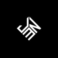 diseño del logotipo de la letra jmn sobre fondo negro. concepto de logotipo de letra de iniciales creativas jmn. diseño de letra jmn. vector