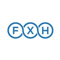 diseño del logotipo de la letra fxh sobre fondo negro. Concepto de logotipo de letra de iniciales creativas fxh. diseño de letras fxh. vector