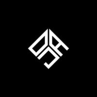 OJA letter logo design on black background. OJA creative initials letter logo concept. OJA letter design. vector