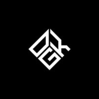 diseño de logotipo de letra ogk sobre fondo negro. concepto de logotipo de letra de iniciales creativas ogk. diseño de letras ogk. vector
