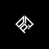 OPJ letter logo design on black background. OPJ creative initials letter logo concept. OPJ letter design. vector
