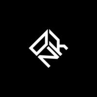 diseño de logotipo de letra onk sobre fondo negro. concepto de logotipo de letra de iniciales creativas onk. diseño de letras onk. vector