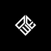 OWE letter logo design on black background. OWE creative initials letter logo concept. OWE letter design. vector