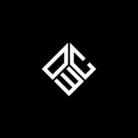 OWC letter logo design on black background. OWC creative initials letter logo concept. OWC letter design. vector
