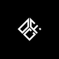 diseño de logotipo de letra ocf sobre fondo negro. concepto de logotipo de letra de iniciales creativas ocf. diseño de letras ocf. vector